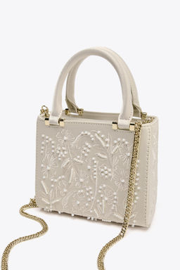 SATIN-EFFECT PEARL HANDBAG - Zara фото 3