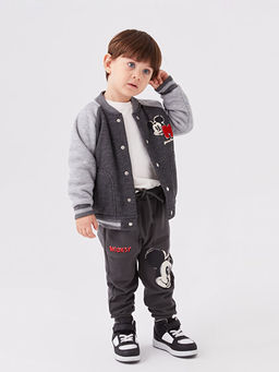 Beli Lastikli Mickey Mouse Bask?l? Erkek Bebek E?ofman Alt