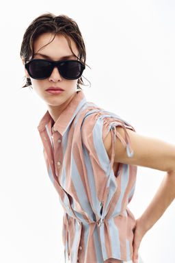 CAMISA RAYAS CORDONES / Marr?n-Azul - Zara фото 5