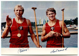 Открытка Спортсмены  Владас Чесюнас и Юрий Лобанов