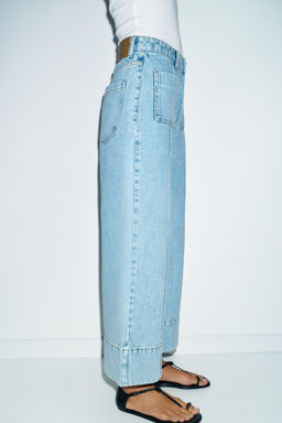 Z1975 WIDE-LEG CROPPED HIGH-WAIST JEANS - Zara фото 17
