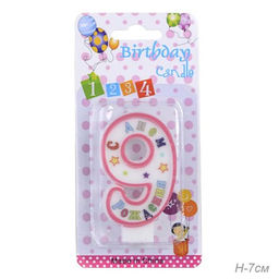 Свеча Цифра 9 С днем рождения / 72WA /уп 12/144/