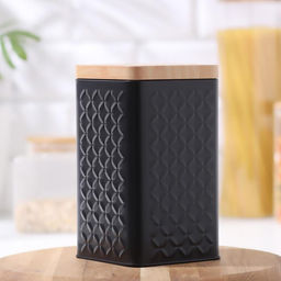 Банка для сыпучих «Сканди», 18×10 см, жесть, чёрная