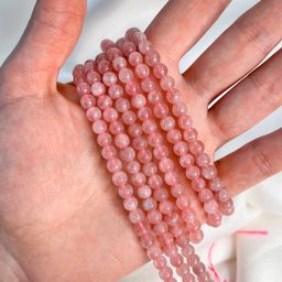 Бусины для украшений из мадагаскарского Розового кварца 39 см