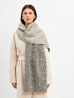 В составе шерсть и кашемир! теплый двусторонний палантин - Tantino фото 9