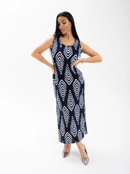 Сарафан женский, цвет синий белый