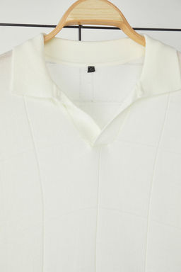 TRENDYOL MAN Ekru Regular Unisex Dokulu Triko Polo Yaka T-shirt TMNSS25PO00024 - Trendyolmilla фото 8