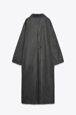 WAXED TRENCH COAT WITH CORDUROY COLLAR - Zara фото 12