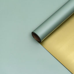 Пленка для цветов "Пленка с золотом", цвет серо-зелёный, 58 см х 5 м