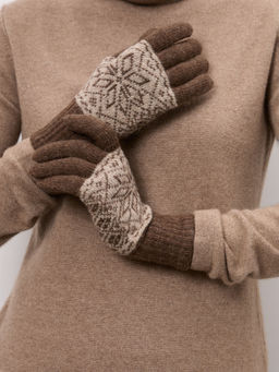 Перчатки из шерсти с рисунком UL