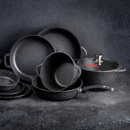 Кастрюля с антипригарным покрытием 5л, д26см Гранит, h13см, s0,4см, литые ручки, стеклянная крышка с пароотводом, подарочная упаковка (Россия) - Домашняя мода фото 8