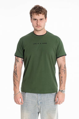 Футболка М125030Пх хаки/черный - Елена фото 2