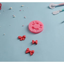 Молд Доляна «Бантики», силикон, 5.4×5.4×1 см, розовый