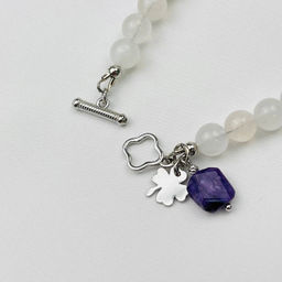 Браслет из Лунного камня и Чароита 17 см - Радуга самоцветов фото 4