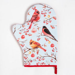 Цена за 2 шт. Набор кухонный Winter birds варежка-прихватка 20×28 см, прихватка 19×19 см,100%хлопок