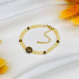 Браслет из Кальцита и песочной Яшмы 18 см +