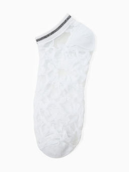 Цена за 2 шт. Носки стеклянные женские Цветочки, набор 2 пары, размер 35-37 (22-25 см), цвет белый, бежевый