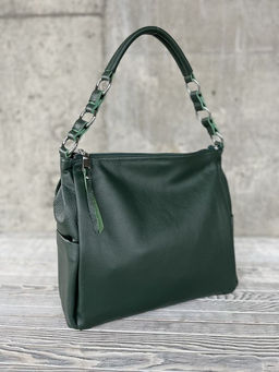 Женская кожаная сумка хобо 8919-9 Грин