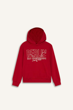 Kap__onlu Bask_l_ Sweatshirt Erkek _ocuk - Defacto фото 6