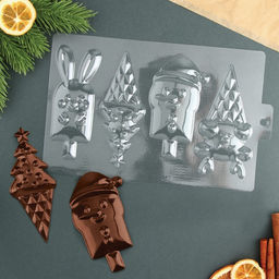 Цена за 10 шт. Форма для шоколада новогодняя Новогоднее настроение, 21?14 см