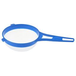 Сито пластмассовое Колорит д14,5см, h6,5см, с ручкой, 2 держателя, цвета в ассортименте: зеленый, красный, синий, желтый (28х14,5х6,5см) (Китай)