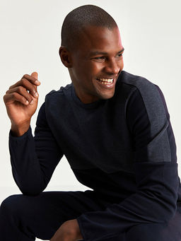 Bisiklet Yaka Uzun Kollu Erkek Spor Sweatshirt