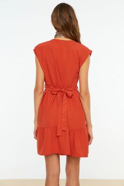 Kiremit Kusakl? Belden Ac?lan Mini Dokuma Elbise TWOSS20EL0628 - Trendyolmilla фото 5