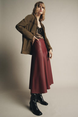 ZW COLLECTION LEATHER EFFECT MIDI SKIRT