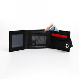 Портмоне мужское на магните, отдел для купюр, для карт, для монет, чёрное