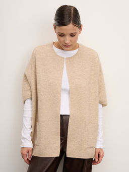 Пончо из кашемира 08469 латте-белое