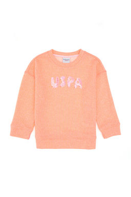 K_z _ocuk Neon Pembe Bisiklet Yaka Sweatshirt