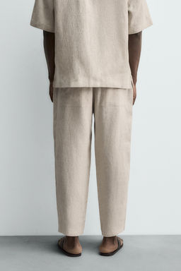 100% LINEN RELAXED FIT TROUSERS - Zara фото 21
