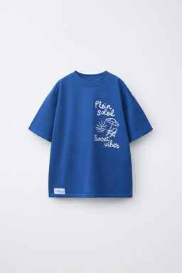 CAMISETA ESTAMPADO SOMBRILLA PLAYA / Azul - Zara фото 2