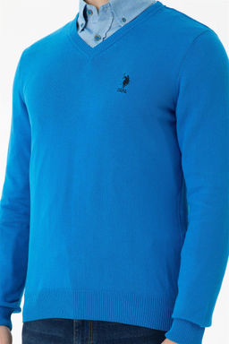 U. S. Polo Assn / Мужской кобальтово-синий базовый свитер - U.s. polo assn фото 7