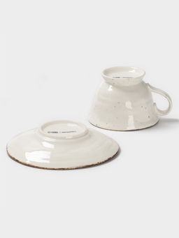 Чайная пара Magistro Alpine Frost, 2 предмета: чашка 245 мл, блюдце d=15 см, фарфор, белая