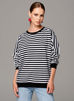 СВИТШОТ ХЛОПКОВЫЙ ПОЛОСАТЫЙ 90.6.1