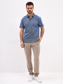 Джемпер мужской с воротником поло короткий рукав GREG G144-TD124T-LT4617 (синий)  фото 3