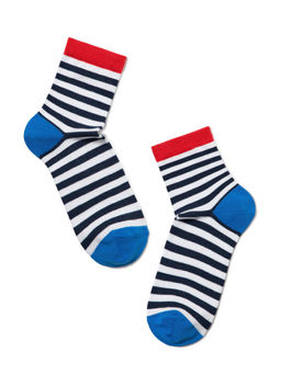 Цена за 2 пары. Носки Короткие CONTE Хлопковые носки CLASSIC белый-т.синий - Conte elegant фото 2