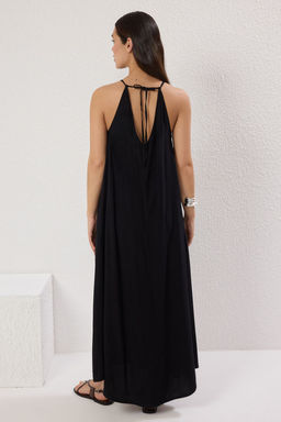 TRENDYOLMILLA Siyah Genis Kesim Maxi Dokuma Elbise TWOSS25EL00257  фото 4