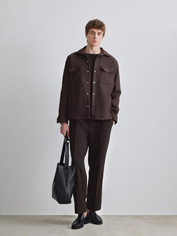 Regular Fit Erkek Dokulu G?mlek Ceket