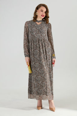 Платье NIKVA н801-8 коричневый мультиколор фото 8