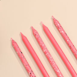 Свечи для торта Блестящая вечеринка, 10 шт., розовые - Страна карнавалия фото 3