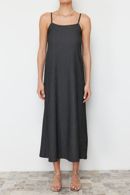 Yag Yesili Duz Midi Ask?l? Shift/Duz Maxi Orme Elbise TWOSS24EL00288 - Trendyolmilla фото 8