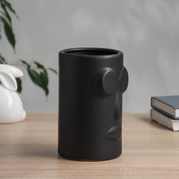 Ваза для цветов «Пьетро», очки, 18.5×11.5 см, керамика, чёрная