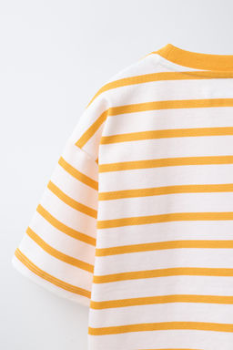 CAMISETA HEAVY WEIGHT RAYAS / Naranja - Zara фото 4