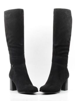 02-K82-B1 BLACK Сапоги зимние женские (натуральная замша, натуральный мех (евромех)) - Фабричный китай фото 13