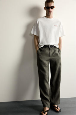 CAMISETA RELAXED FIT ESTAMPADOS CONTRASTE / Crudo - Zara фото 6