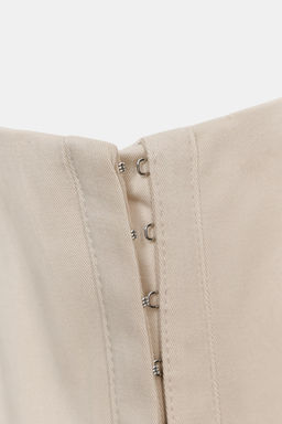 VESTIDO CORTO CORSETERO / Beige - Zara фото 6