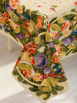 Колокольчики и шары - гобеленовая скатерть 145х145 см - Гобеленглавснаб фото 3