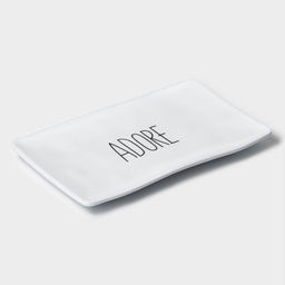 Блюдо для подачи «Белый Восток», меламин, 25.5×15×2 см, прямоугольное, белое